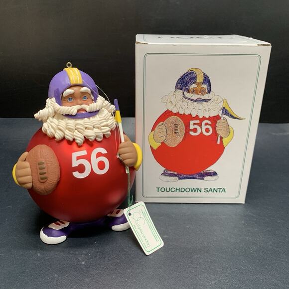 Vintage Department 56 Touchdown Santa #18461, Christmas Ornament Vikings. - Picture 1 of 11